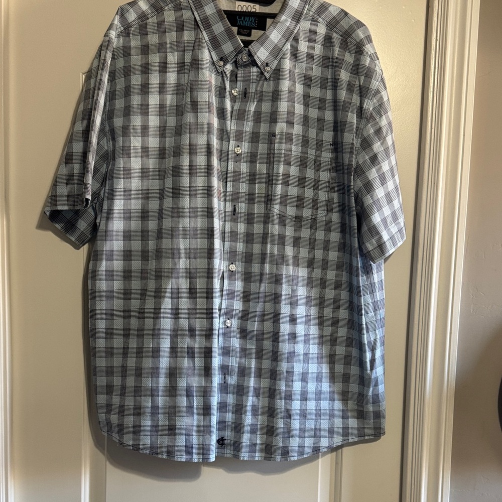 Cody James Men's Blue Striped Casual Button Down Shirt